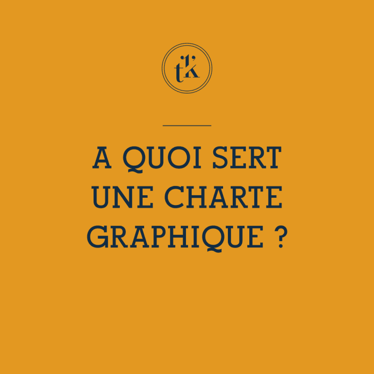 Fond orange avec un petit logo circulaire en haut, suivi d'un texte en gras et en noir, en français : « À QUOI SERT UNE CHARTE GRAPHIQUE ? ».